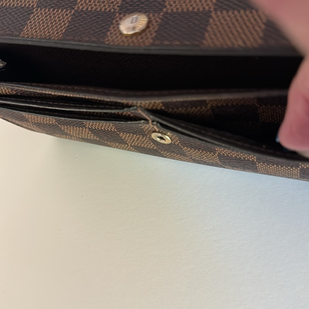 Louis Vuitton Damier Ebene Long Flap Wallet | Snap Closure | Authentic - Picture 9 of 16